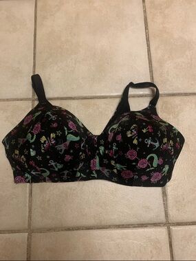 Torrid Black Floral & Anchor Print T-Shirt Bra